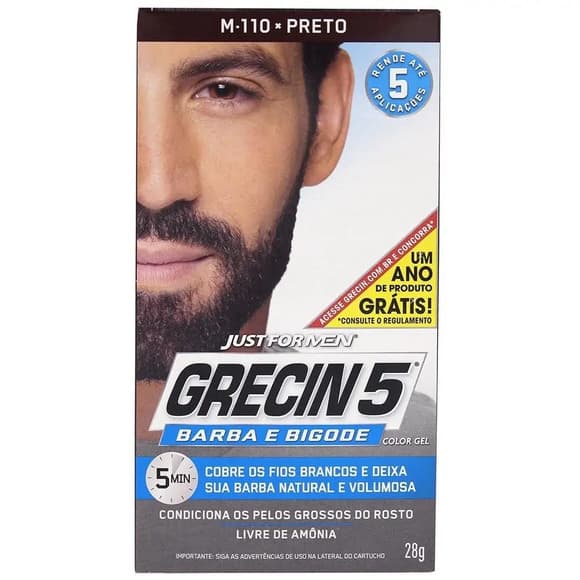 GRECIN 5 BARBA E BIGODE PRETO