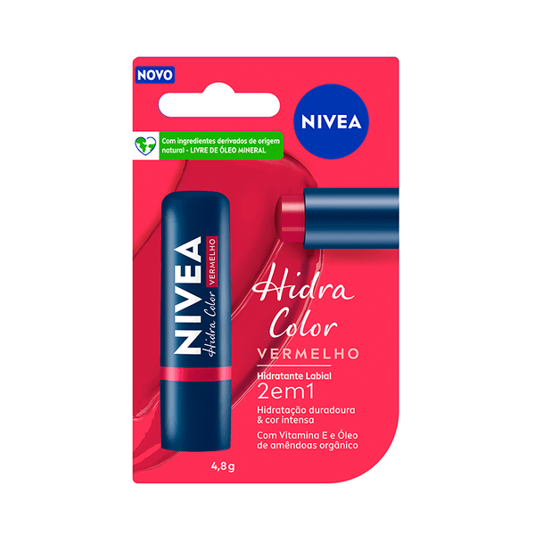 PROT LABIAL NIVEA 4,8G PROT COLOR VERMELHO
