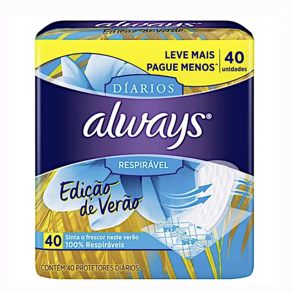 ABS ALWAYS PROT DIARIO RESPIRAVEL 40UN