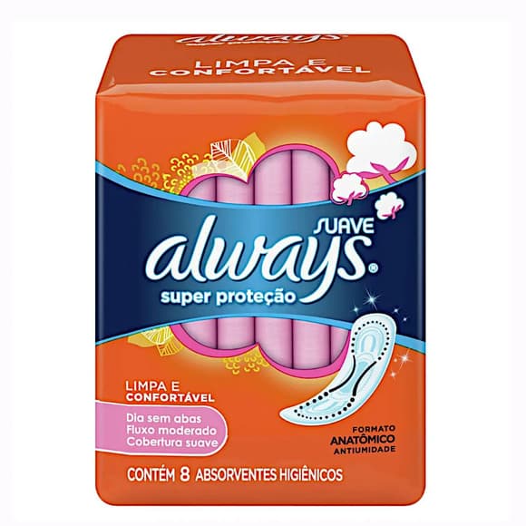 ABS ALWAYS BASICO SUAVE S/A P C/8