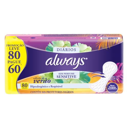 ABS ALWAYS PROT DIARIO SUMME C/80