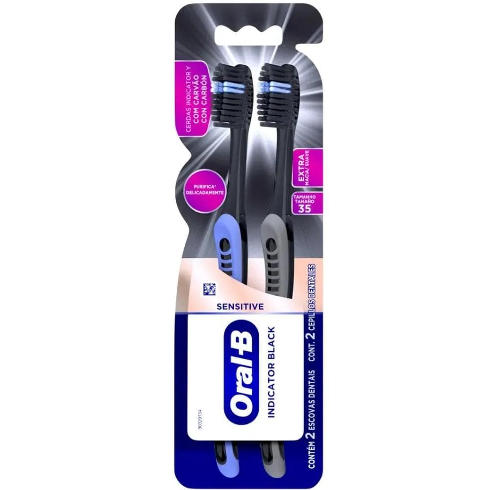 ESC DENTAL ORAL-B IND BLACK EXT SOFT C/2