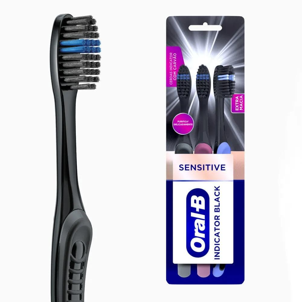 ESC DENTAL ORAL-B IND BLACK EXT SOFT C/3