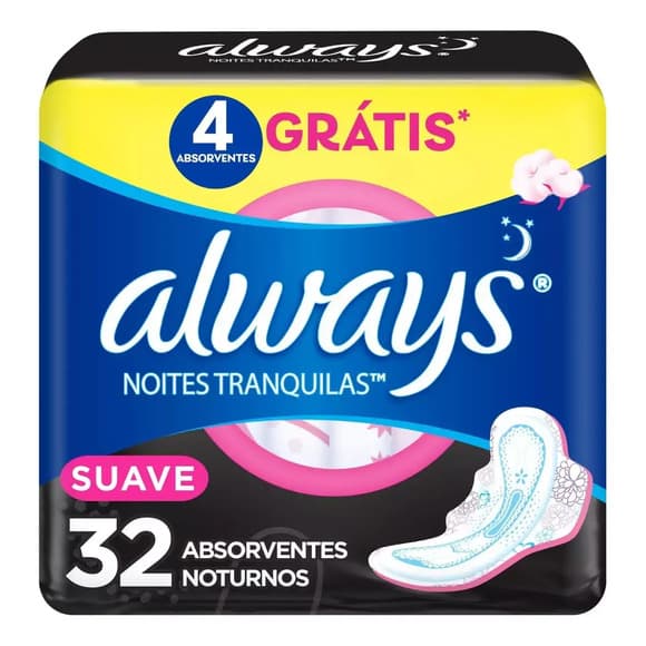 ABS ALWAYS NOITES TRANQ C/A SUAVE C/32 L+P- TAM G