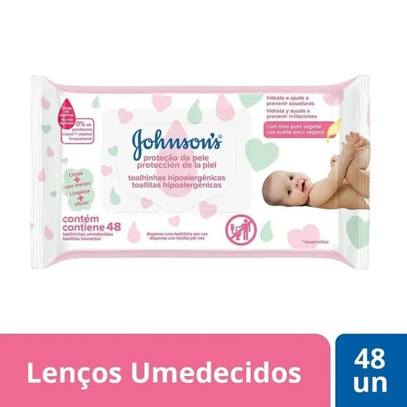 TOALHA UMED J&J BABY C/48 EXT CUIDADO