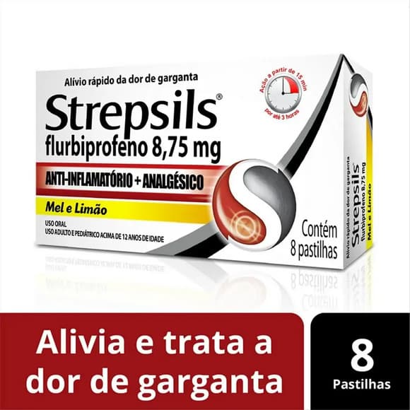 STREPSILS MEL/LIMAO C/8 PASTILHAS