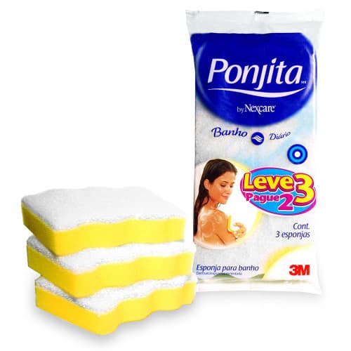 ESPONJA BANHO PONJITA AMARELA LV3 PG2