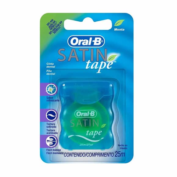 FIO DENTAL ORAL-B SATIN TAPE MENTA 25M