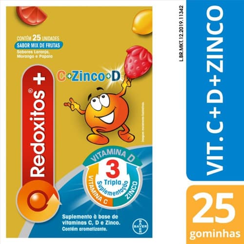 REDOXITOS VITAMINA C +ZINCO+VIT D SABOR MIX DE FRUTA
