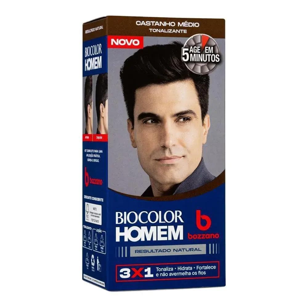 TONALIZANTE BIOCOLOR HOMEM BOZZANO CASTANHO MÉDIO