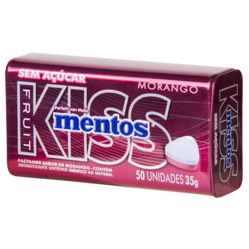 MENTOS KISS MORANGO C/50 35G