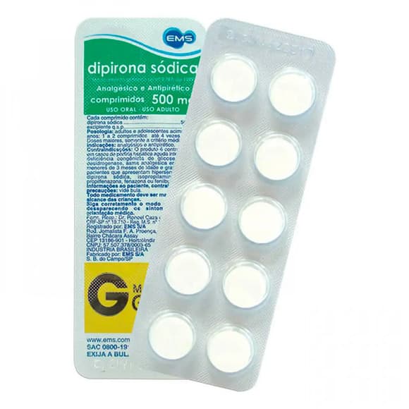 DIPIRONA 500MG 10''S PRATI