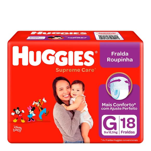 FRD HUGGIES SUPREME CARE ROUPINHA G C/18