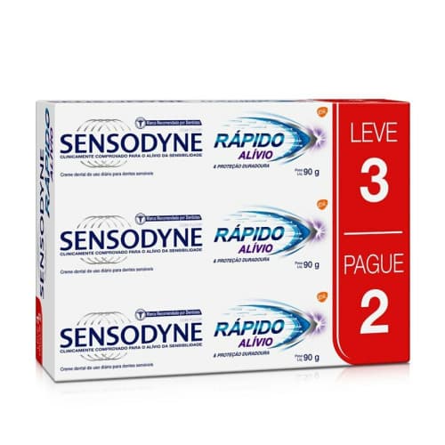 CR DENTAL SENSODYNE RAPIDO ALIVIO ORIGINAL 90G PACK/3