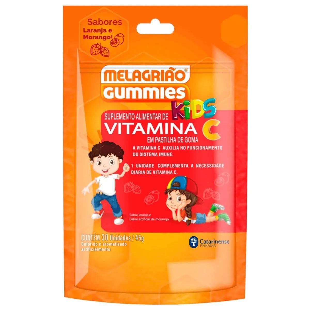 MELAGRIAO VIT C KIDS LARANJA + MORANGO 30GUMMIES