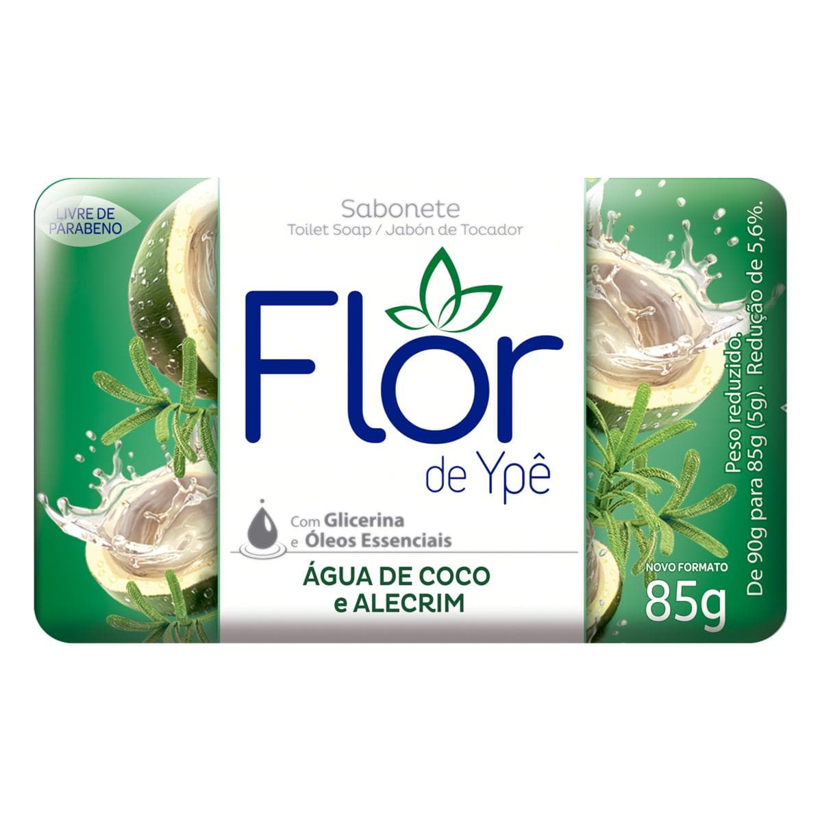 SAB FLOR DE YPE SUAVE AG COCO ALECRIM 85G