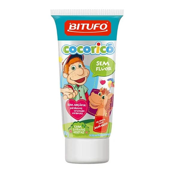 GEL DENTAL BITUFO 90G MORANGO S/FLUOR