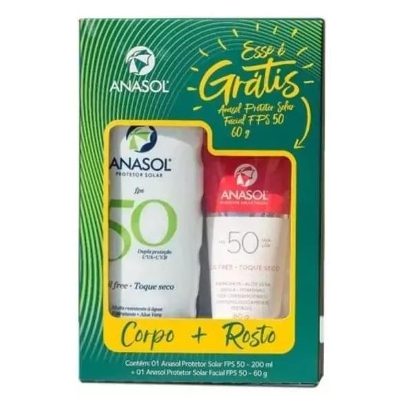 KIT PROT SOLAR ANASOL FPS 50 FACIAL 60G + CORPO 200G
