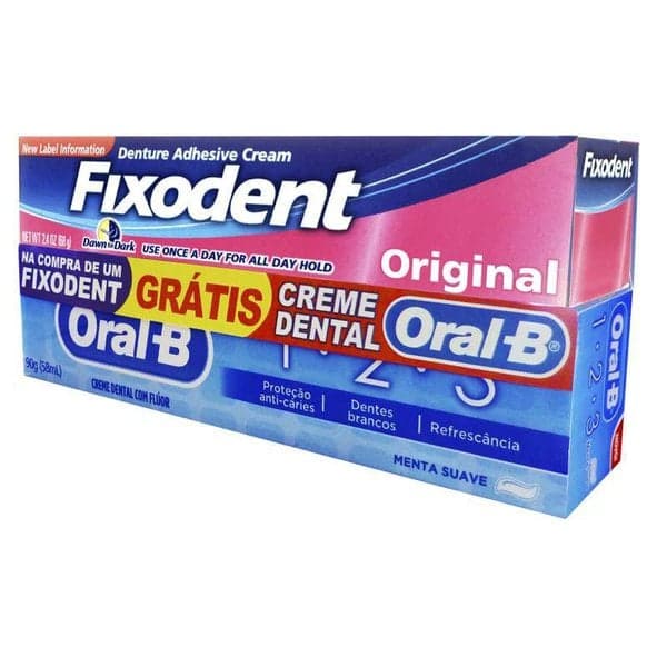 KIT FIXODENT ORIG 68G +CR DENTAL ORAL-B 70G