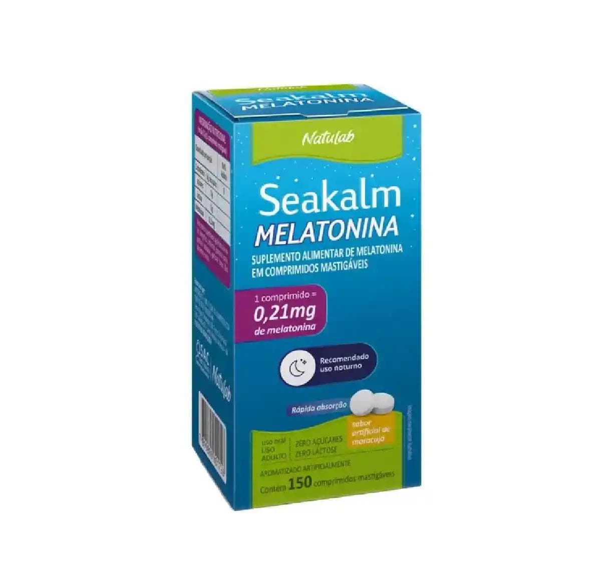 SEAKALM MELATONINA 0.21MG MASTIGAVEIS 150"S NATULAB