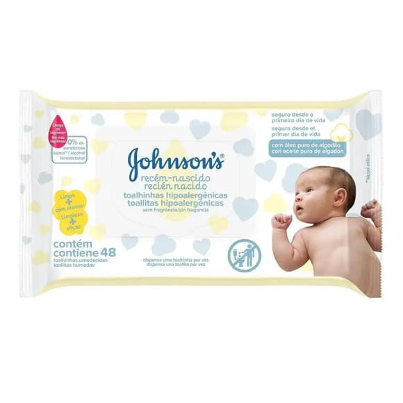 TOALHA UMED J&J BABY C/48 RECEM NASCIDO