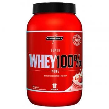 POTE WHEY 100% PURE INTEGRALMEDICA MORANGO 900G
