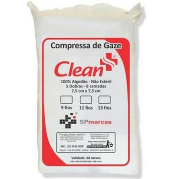 COMPRESSA DE GAZE PCTE 11F 200G CLEAN