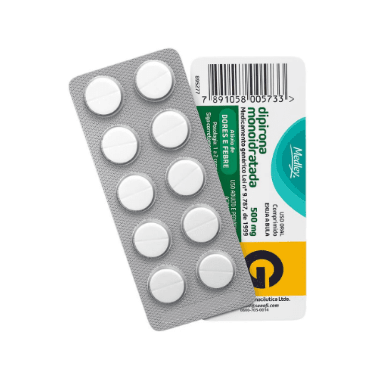 DIPIRONA MONOIDRATADA 500MG 10"S MEDLEY
