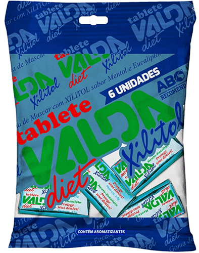 VALDA TABLETE DIET GOMA DE MASCAR 6 UNIDADES