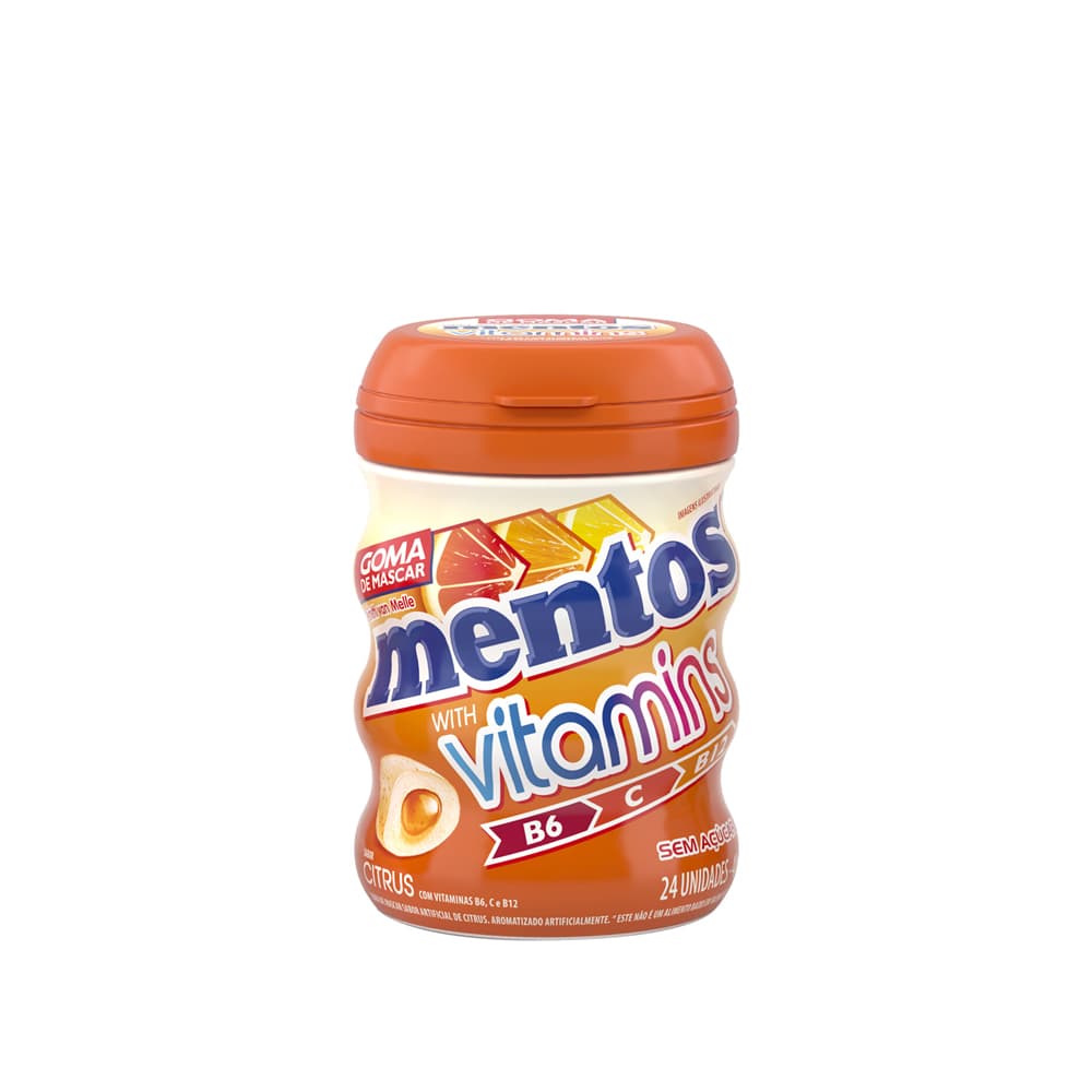 MENTOS GOMA GARRAFA VITAMINS C/24 48G