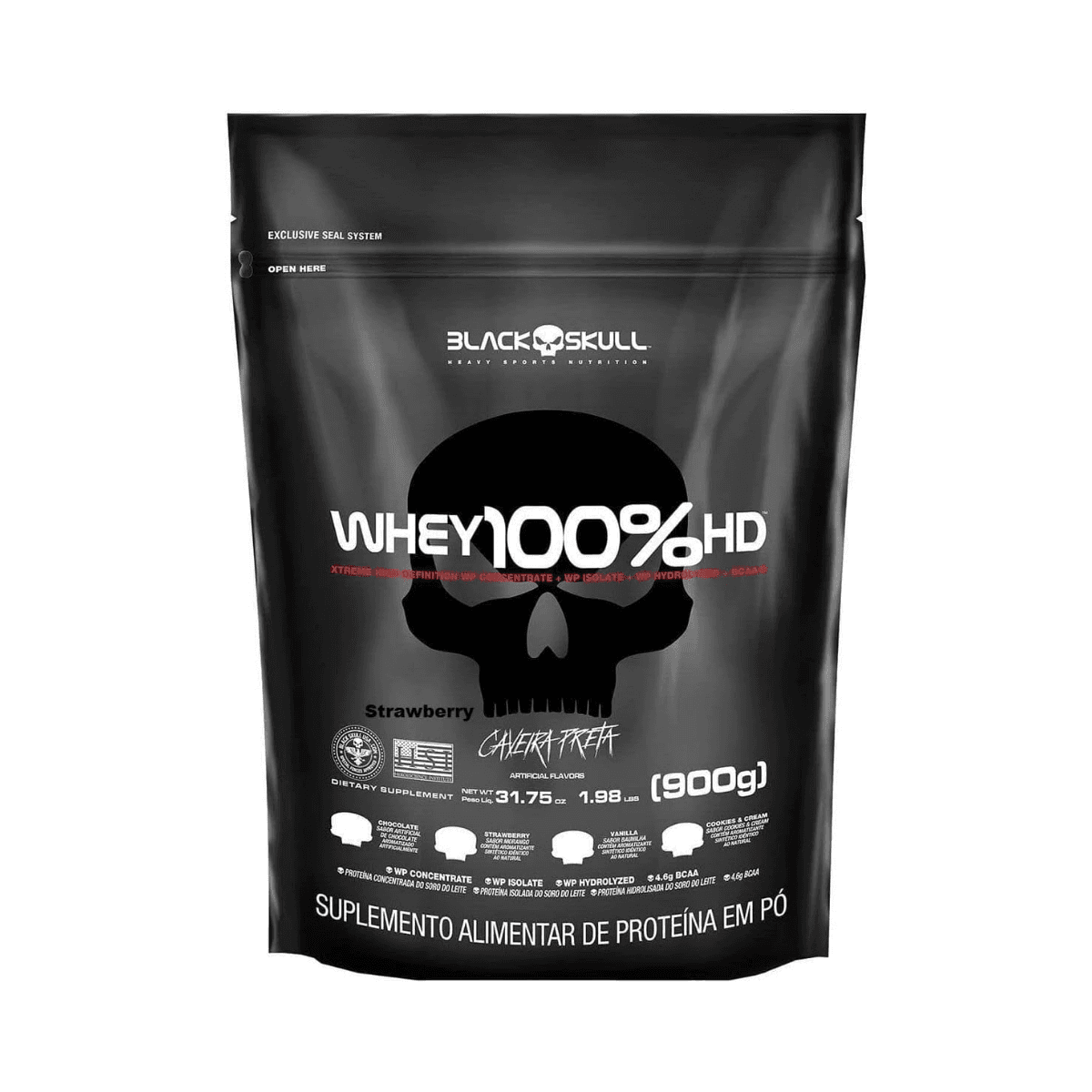 REFIL WHEY 100% HD MORANGO 900G