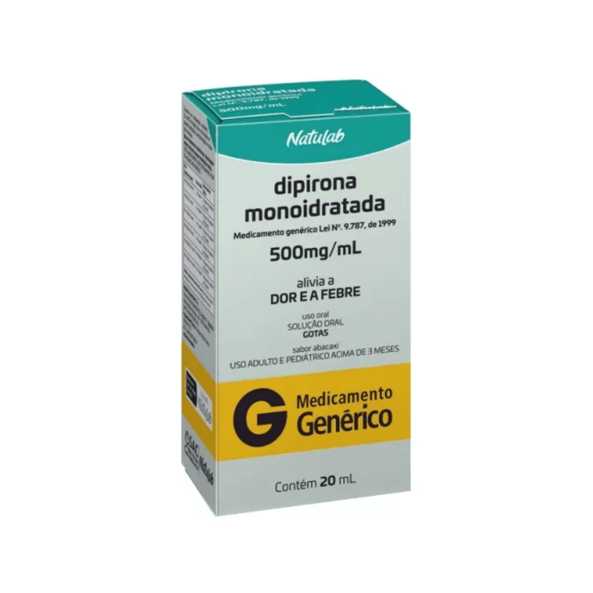 DIPIRONA 500MG GOTAS 20ML NATULAB