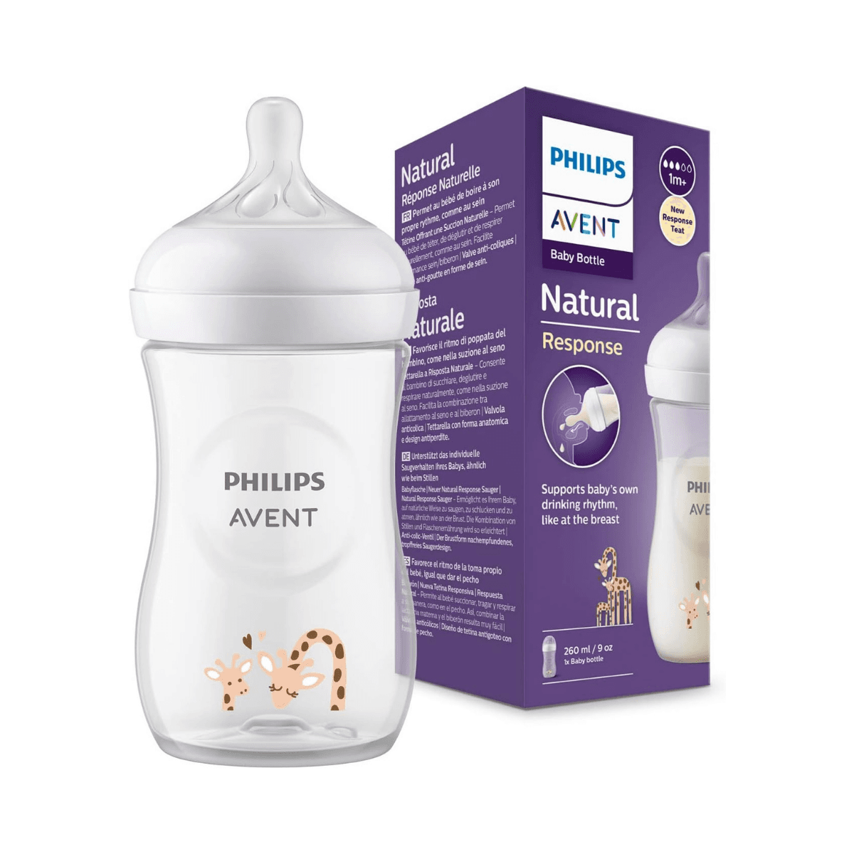 MAMADEIRA AVENT PETALA 3.0 GIRAFA 260ML